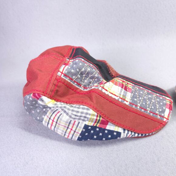 2 Jamont Flat Newsboy Caps Patchwork Multi Color Adjustable Cotton Cabbie - Picture 5 of 12